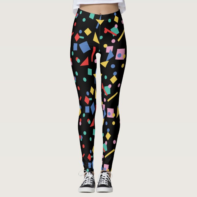 Leggings Formas geométricas retras del arte pop 80s (Anverso)