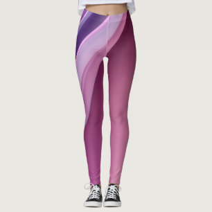 Leggings Formas onduladas de color rosa y lavanda