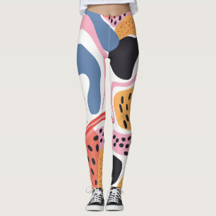 Leggings Formas orgánicas abstractas coloridas patrón moder