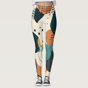 Leggings Formas orgánicas abstractas futuristas de coral te