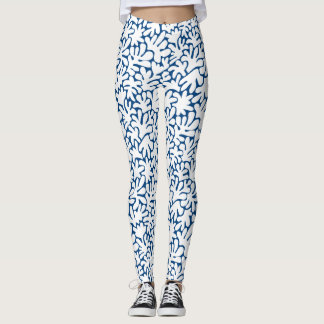 Leggings Formas orgánicas Resumen 240822 - Blanco sobre el