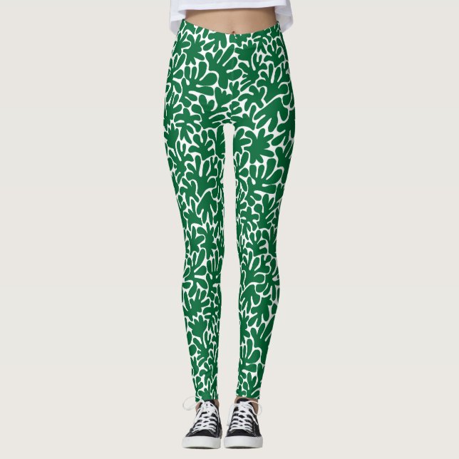 Leggings Formas orgánicas Resumen 240822 - Verde forestal (Anverso)