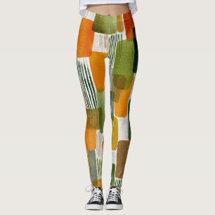 Leggings Formas orgánicas terrosas en tonos cálidos
