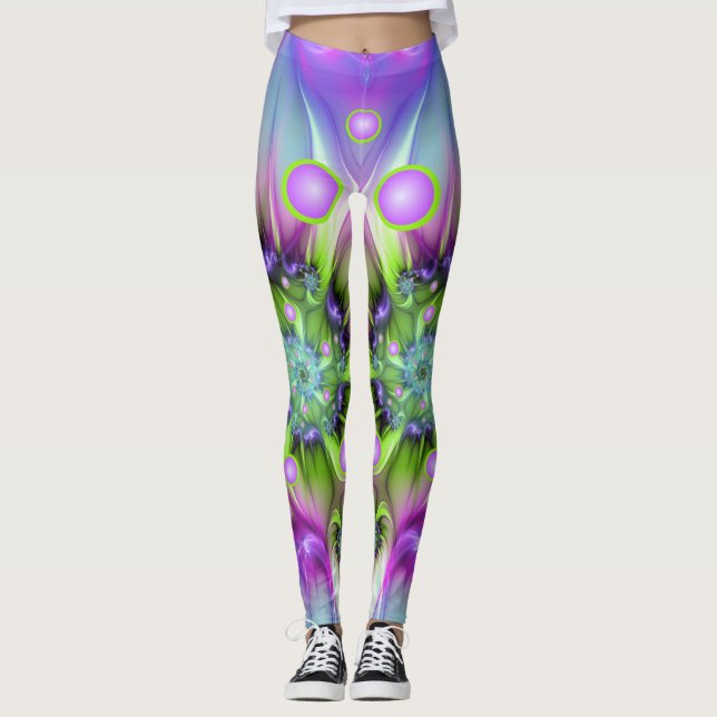 Leggings Formas redondeadas en espiral coloridas Resumen de (Anverso)