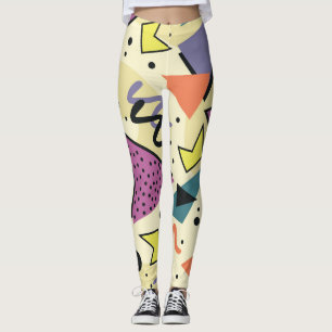 Leggings Formas retro de Memphis nostálgicas