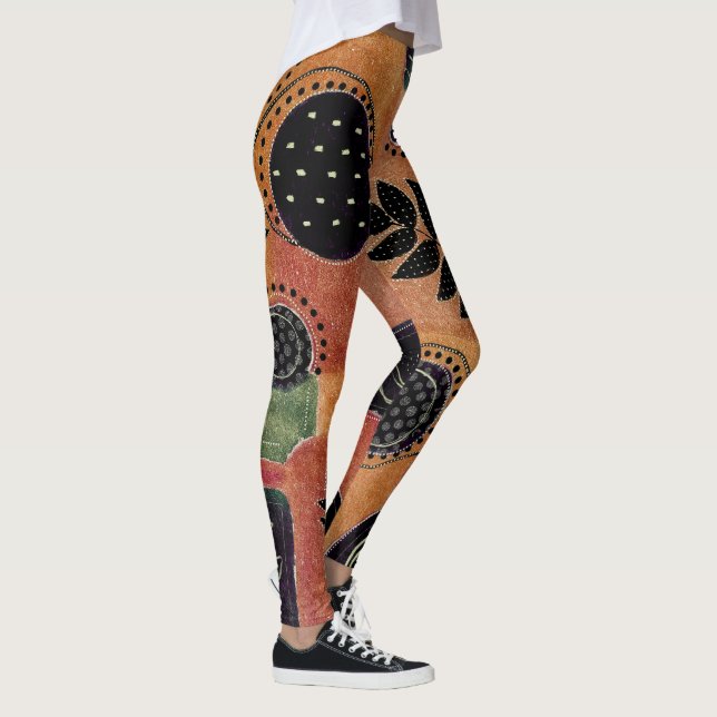 Leggings Formas y hojas de círculos geométricos abstractos  (Derecha)