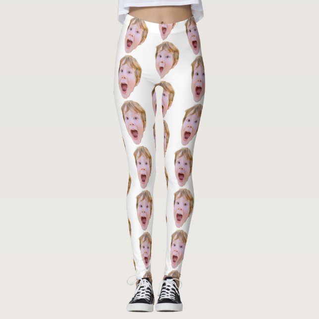 Leggings Foto de cara al bebé del personalizado (Anverso)