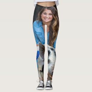Leggings Foto de cerdo de exposición de ganado personalizad