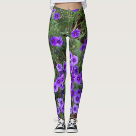 Leggings Foto de flores de Púrpura Flox en