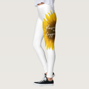 Leggings Foto de girasol real Campo Flores son felicidad