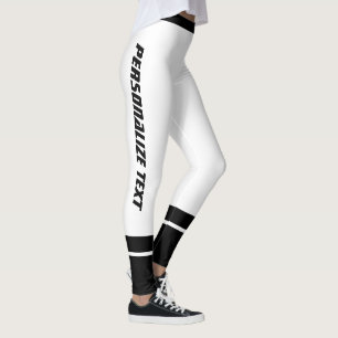 Leggings Foto de mascota personalizada Gata mamá Rayas blan