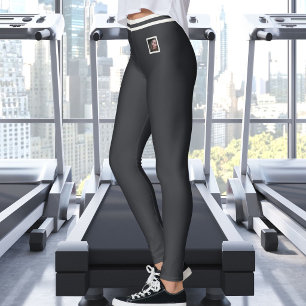 Leggings Foto de mascota personalizada Text Cute Warm Neutr