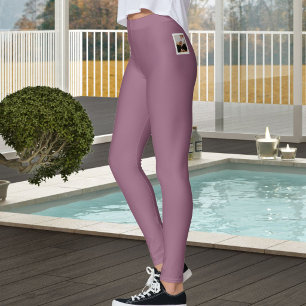 Leggings Foto de Mascota Personalizada Texto Moderno Neutro