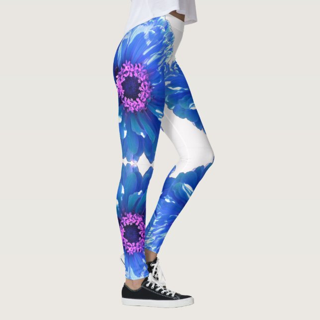 Leggings Foto floral azul margarita (Derecha)