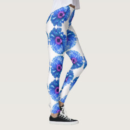 Leggings Foto floral azul margarita