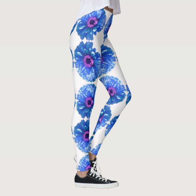 Leggings Foto floral azul margarita (Derecha)