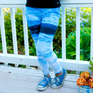 Leggings Foto hawaiana de las olas oceánicas de las azules