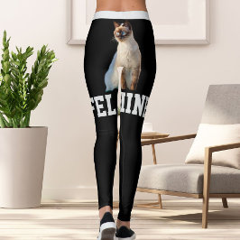 Leggings Foto personalizada de Mascota de gato siamés con n