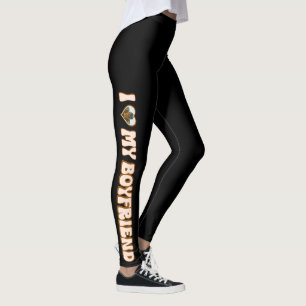 Leggings Foto retro del corazón de San Valentín que amo a m