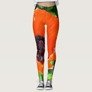 Leggings Fotografía de amapola roja