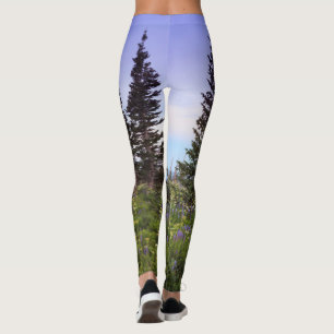 Leggings Fotografía del alba de flores silvestres del bosq