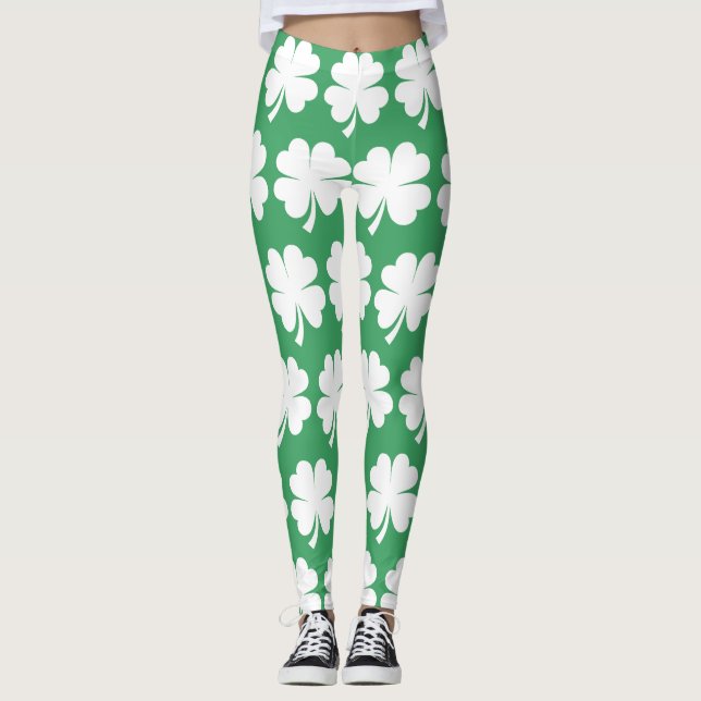 Leggings Four Leaf Lucky Clover Saint Patrick's Day (Anverso)