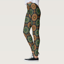Leggings Fractal brillante brillante decoración ornamental