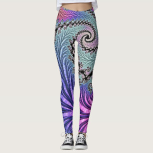 Leggings Fractal de espiral divertida