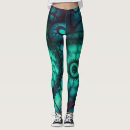 Leggings fractal de laberinita y malaquita