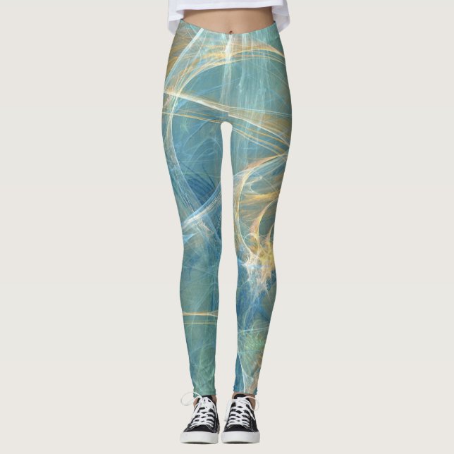 Leggings Fractal de resumen 3D de Whisper (Anverso)