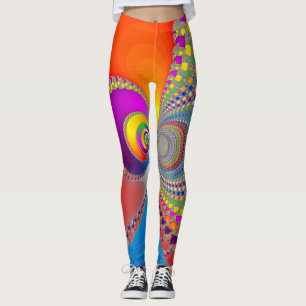 Leggings Fractal espiral colorida