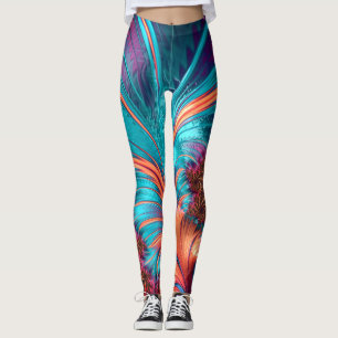 Leggings Fractal Feather Swirl