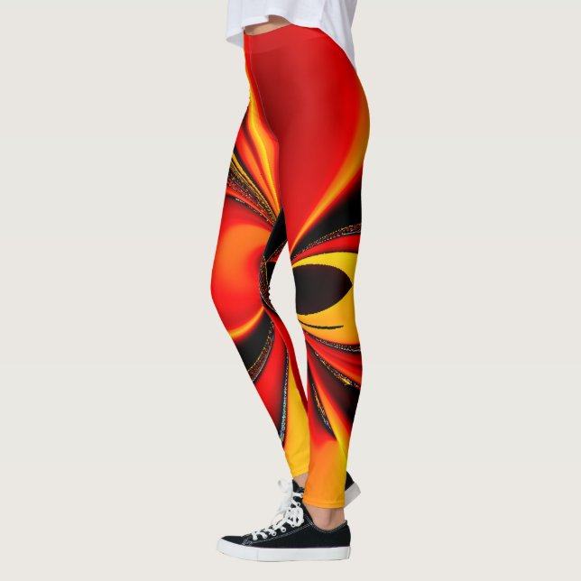 Leggings Fractal Furia Naranja  (Izquierda)