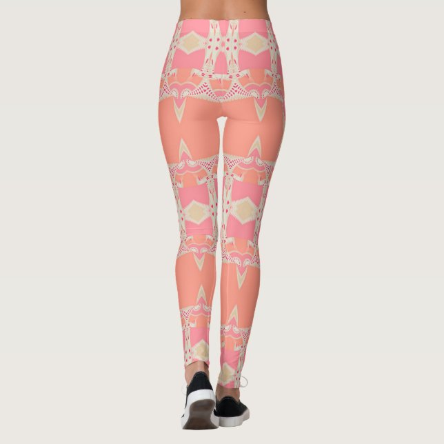 Leggings Fractal Lace Garter Pink+Naranja Leggings,  sydefx (Reverso)