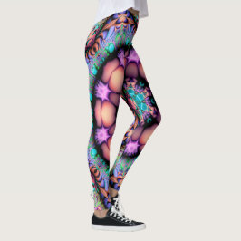 Leggings Fractal Mandala Floral Psicodelia
