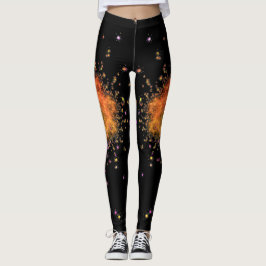 Leggings fractal moderno en rosa y negro