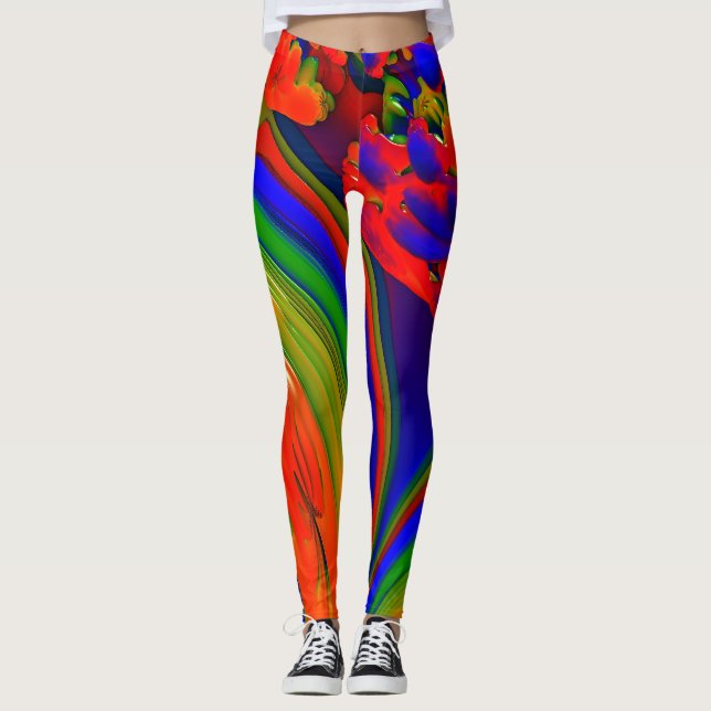 Leggings Fractal multicolor brillante (Anverso)