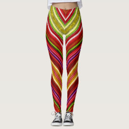 Leggings Fractalius Chevron en las piernas rojas