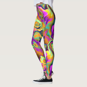Leggings Fracturas de mármol turquesa Verde azulado rosa b