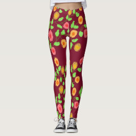 Leggings Frambuesa con flor