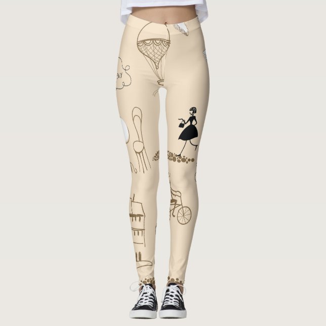 Leggings Francés rosado: Diseño de patrones de Moda. (Anverso)