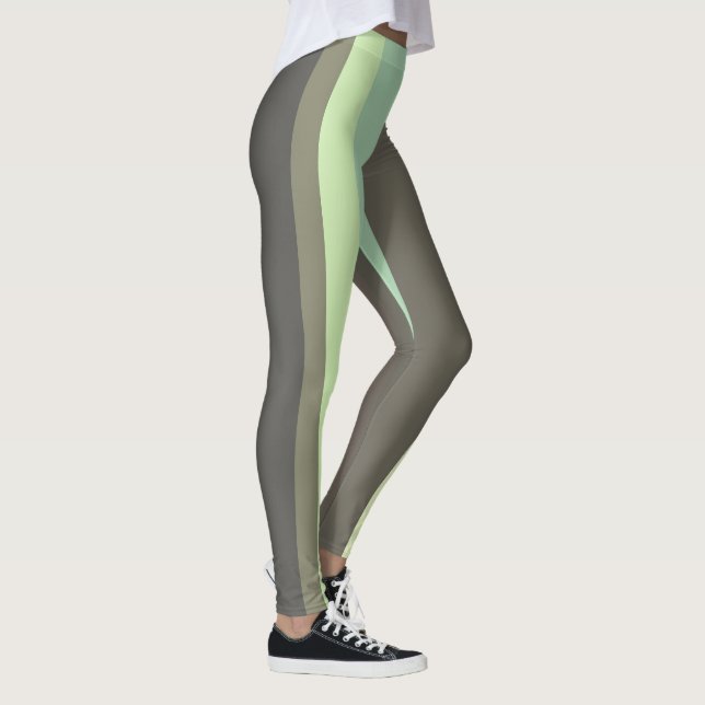 Leggings franjas abstractas verdes y grises (Derecha)