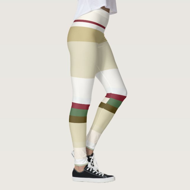 Leggings franjas abstractas verdes y rojas (Derecha)