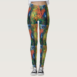 Leggings Franz Marc Animales en un paisaje colorido femenin