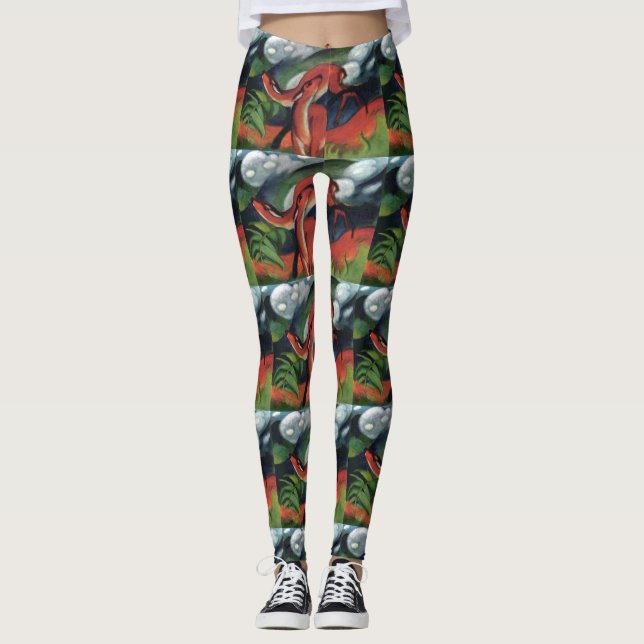 Leggings Franz Marc Red Deer Famosa Pintura Femenina (Anverso)