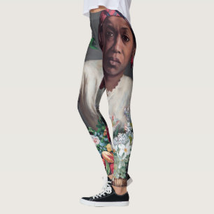 Leggings Frederic Bazille - Mujer joven con peonías