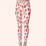 Leggings Fresa acuarela<br><div class="desc">Patrón acuático de fresa dulce en rojo,  rosa y blanco. Arte original de Nic Squirrell.</div>