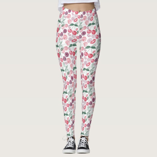 Leggings Fresa de cereza roja (Anverso)