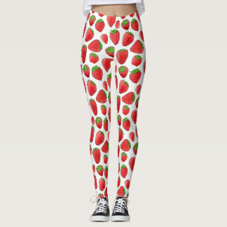 Leggings Fresa de la acuarela