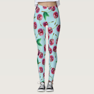 Leggings Fresas acuáticas modernas: Jugoso patrón de cereza